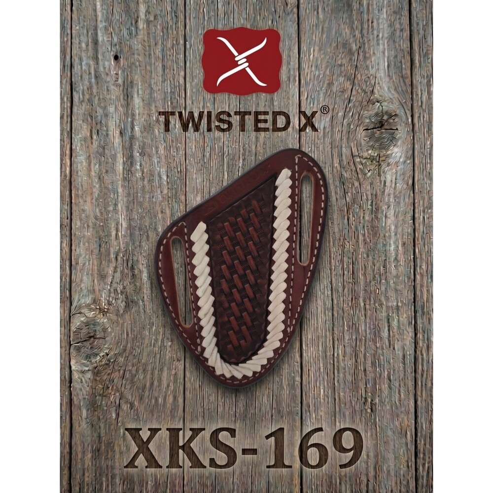 Twisted X® XKS-169 Leather Knife Sheath 4” Trapper Vertical Pancake Rawhide NWT